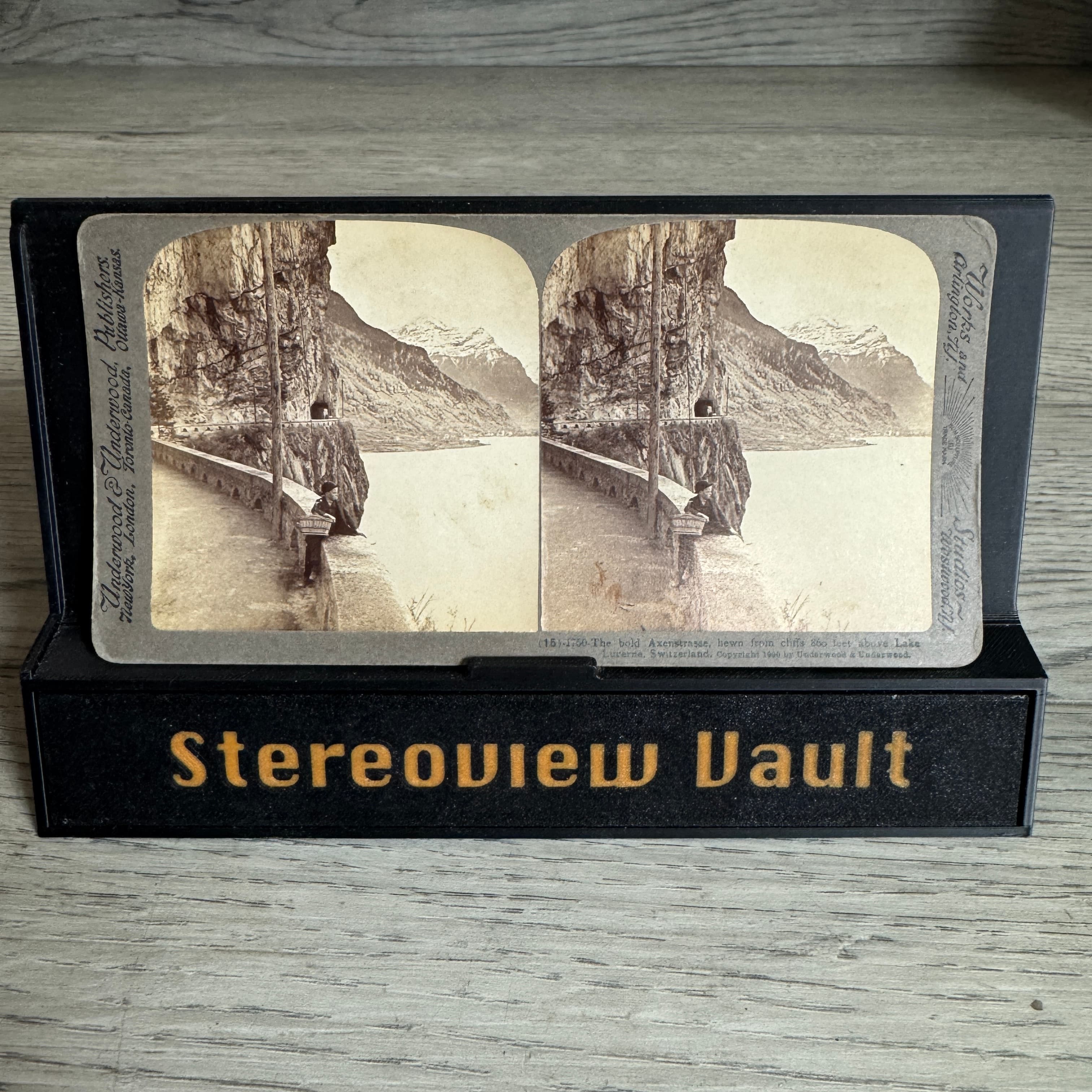 Underwood Stereoview #15,752 Axenstrasse, Lake Lucerne c.1900